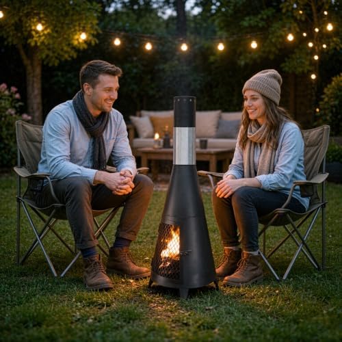 BDL Outdoor Chiminea Fireplace Wood Burning Fire Pit for Patio