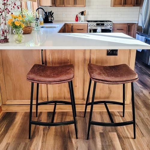 Nathan James Arlo Modern Backless Upholstered Kitchen Counter Bar Stool with ...