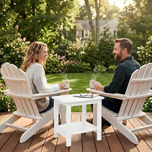 Y&M Outdoor Side Table, HIPS Adirondack Small Double Layer Table, Waterpr...