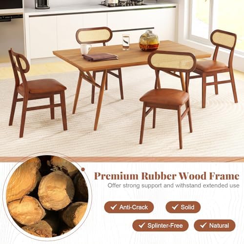 GOFLAME Wooden Dining Chairs Set of 4, Mid-Century Modern Kitchen Chairs with...
