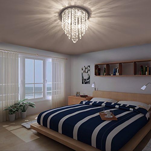 lifeholder Mini Chandelier, Crystal Chandelier Lighting, 2 Lights, Flush Moun...