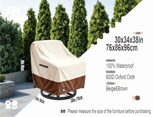 Patio Chair Covers 2 Pack,30Wx34Dx38H inches Outdoor Chair Covers,100% Waterp...