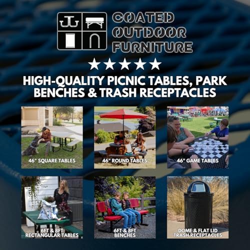 COATEDOUTDOORFURNITURE 6Ft Rect Picnic Table, Expanded, Black