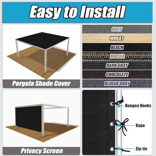 Amagenix Sun Shade Cloth Privacy Screen with Grommets 90% Sunblock Shade, Per...