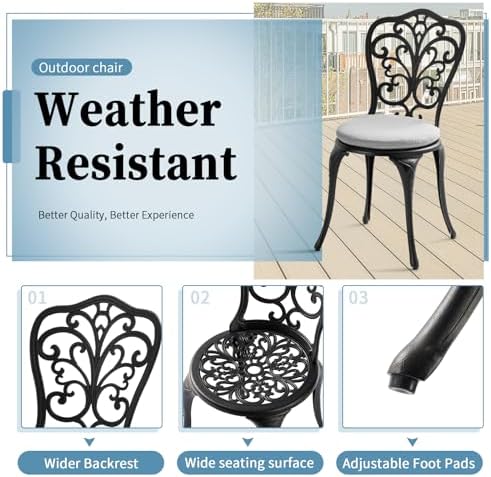 Bistro Patio Set Outdoor Bistro Table and Chair Set with Cushion