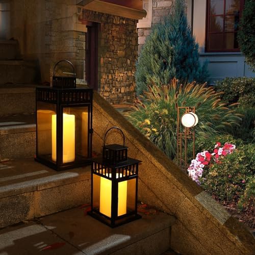 NURADA Large Outdoor Flameless Candles 6" 8" 10" x 5" - W...