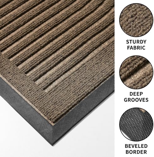 RORA Heavy Duty Door Mat Outside Entrance, Indoor Welcome Doormat 24x36