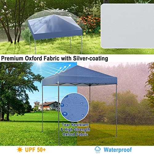Tangkula 6.6x6.6 Ft Pop Up Canopy, 1 Person Instant Setup Canopy Tent with Ce...