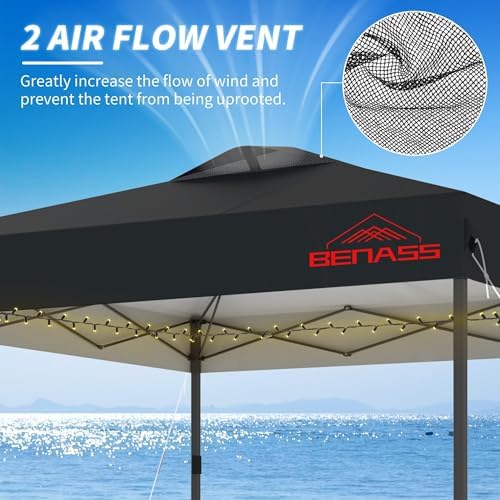 10x10 Pop Up Canopy Tent with 3 Sidewalls, Black