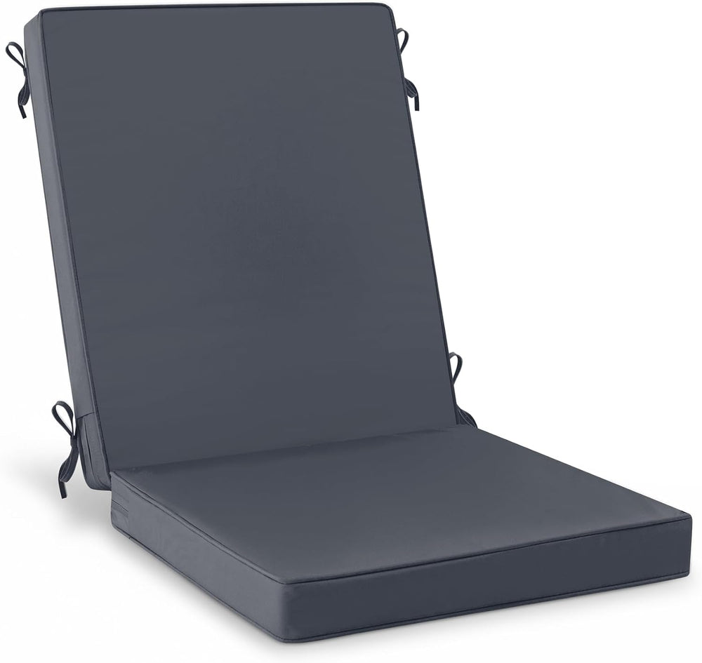 Summsun High Back Outdoor Chair Cushions, 20 x 20 Inch, Dark Grey
