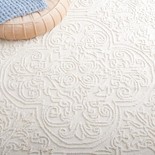 SAFAVIEH Trace Collection X-Large Area Rug - 11' x 15', Ivory, Handma...