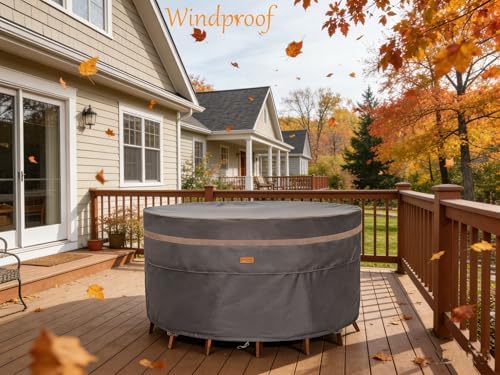 Round Patio Table Cover Outdoor Furniture Waterproof 96"Dia