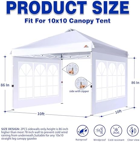 scocanopy sidewall with window for 10x10 canopy frame shown in use