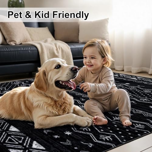 SERISSA 6x9 Washable Non-Slip Boho Area Rug for Living Room