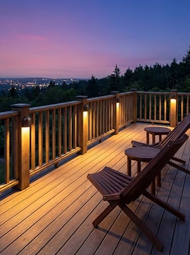 [12 Pack] CLOUDY BAY Low Voltage Fence Lights,12-24V AC/DC 5.5W LED Deck Ligh...