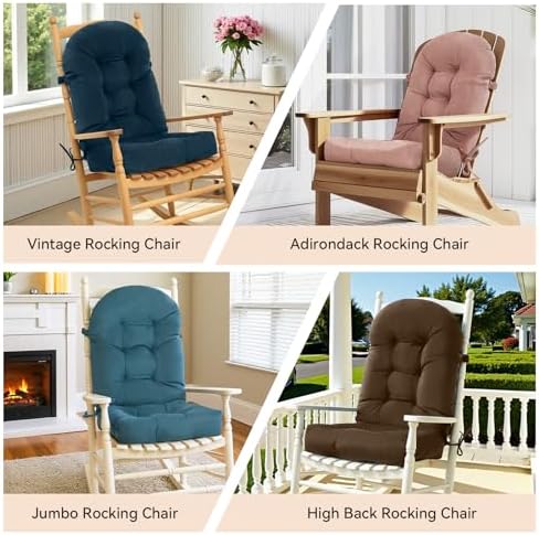 One-Piece High Back Tufted Rocking Chair Cushion
