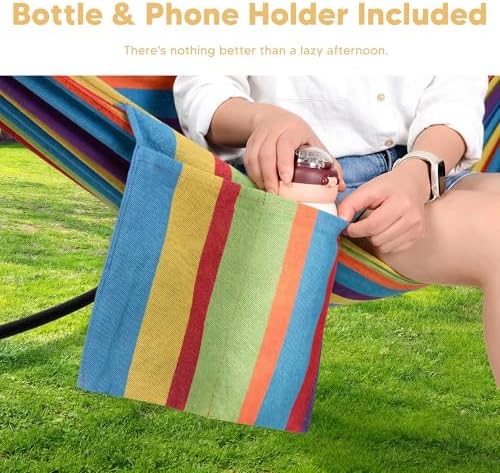 SUNCREAT Hammocks for Outside with Stand, Porch Hammock and Stand, 475 lbs Ca...