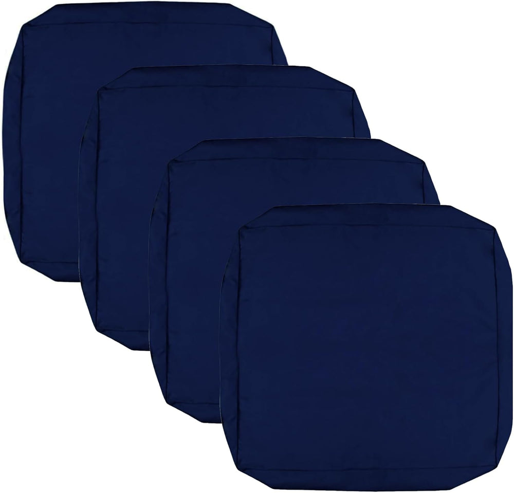 FLYMEI Patio Cushion Covers 25x25x5, Navy Blue, 4Packs