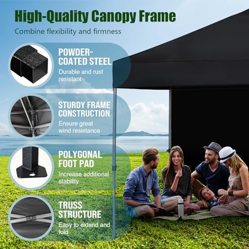 Eurmax USA NOMATTER ONE-Person Open&Close 10x10ft Pop Up Canopy Tent,Port...