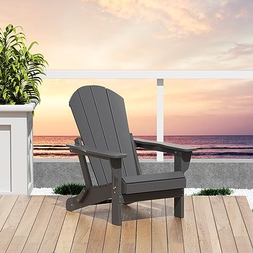 WO Home Furniture Laguna Folding Adirondack Chair, Gray