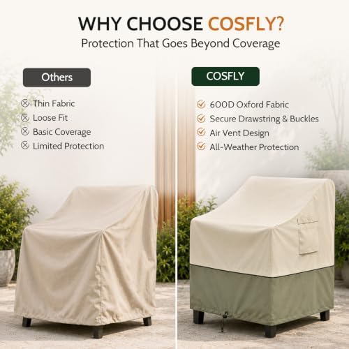 COSFLY Patio Furniture Chair Covers Waterproof, 35"W x 38"D x 31&qu...