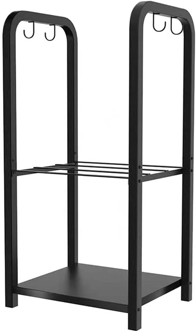 2-Tier Fireplace Firewood Rack Holder for Indoor Outdoor, Small Fire Wood Hol...