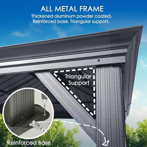 Kozyard Alexander 10' x 14' Hardtop Gazebo, Aluminum Frame