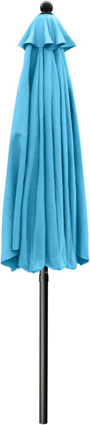 ABCCANOPY 9FT Scalloped Patio Umbrella Table Market Umbrella, Turquoise