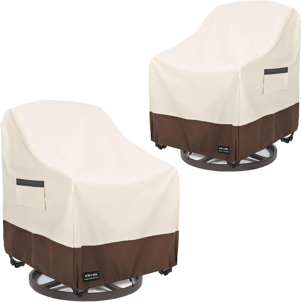 Outdoor Swivel Chair Covers Waterproof 2 Pack, Outdoor Chair Covers Patio Fur...