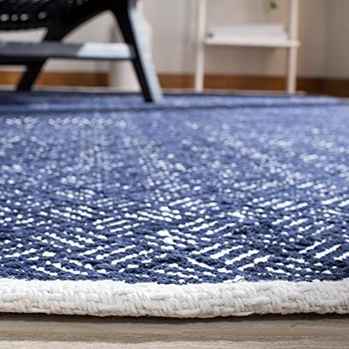 SAFAVIEH Boston Collection 6' x 9' Navy BOS680D Handmade Flatweave Co...
