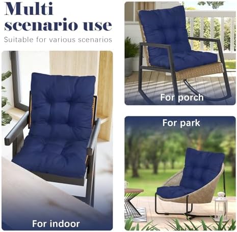 Outdoor Chair Cushions Waterproof,Vintage Floral Tufted Wicker Chair Seat Cus...