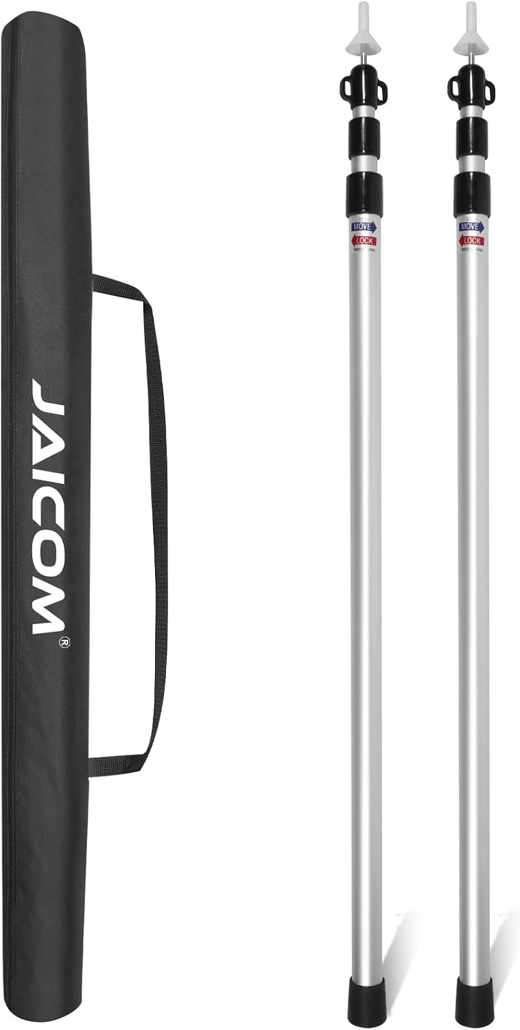 JAICOM Adjustable Tarp Poles, Tent Poles for Camping, Set of 2, 7'6"...