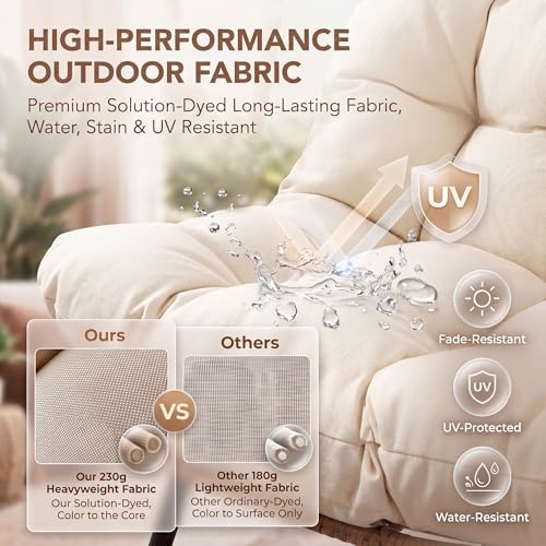 NICESOUL Double Swing Egg Chair with Stand, Extra Large 2 Person Indoor Outdo...