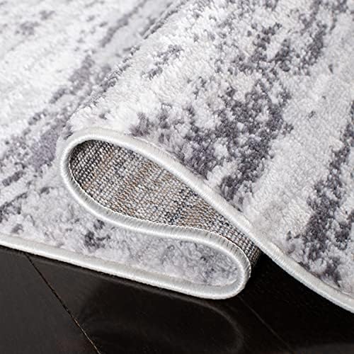 SAFAVIEH Amelia Collection Area Rug - 6' x 9', Light Grey & Charc...