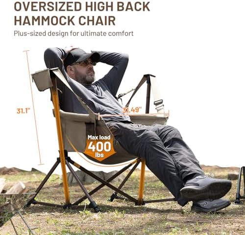 TIMBER RIDGE Hammock Camping Chair, Oversized Swinging Chair, 400lbs Load