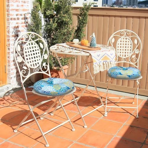LVTXIII Outdoor Bistro Chair Cushions, 15"x15"x4" Round Patio ...