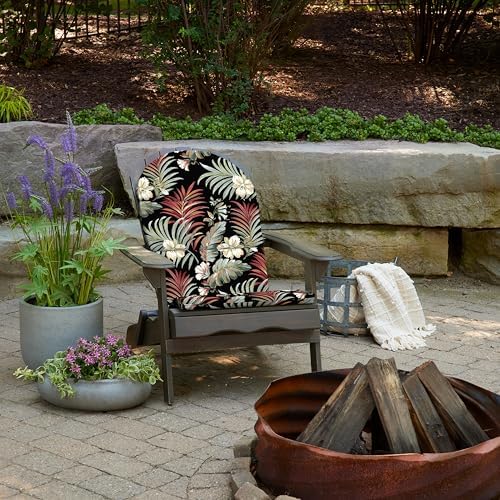 Arden Outdoor Adirondack Chair Cushion, Foam, 20x46, Black Tropical