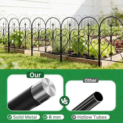 Thealyn Garden Fence 32" x 10ft, 5 Panels, No Digging Metal Barrier