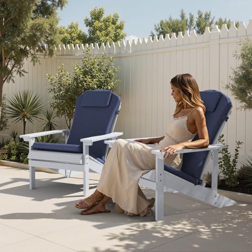 50x20 In Adirondack Chair Cushion Set of 2, Patio Chair Cushion w/Headrest