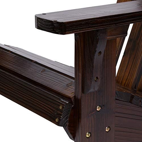 Shine Company 4618BB Marina Wooden Outdoor Patio Adirondack Chair, Burnt Brown