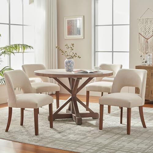VKNOW Dining Chairs Set of 2, Fabric Dining Chairs, Beige