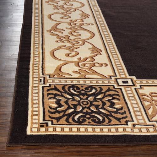 Superior Indoor Washable Area Rug, Non Slip, 12'x18', Coffee