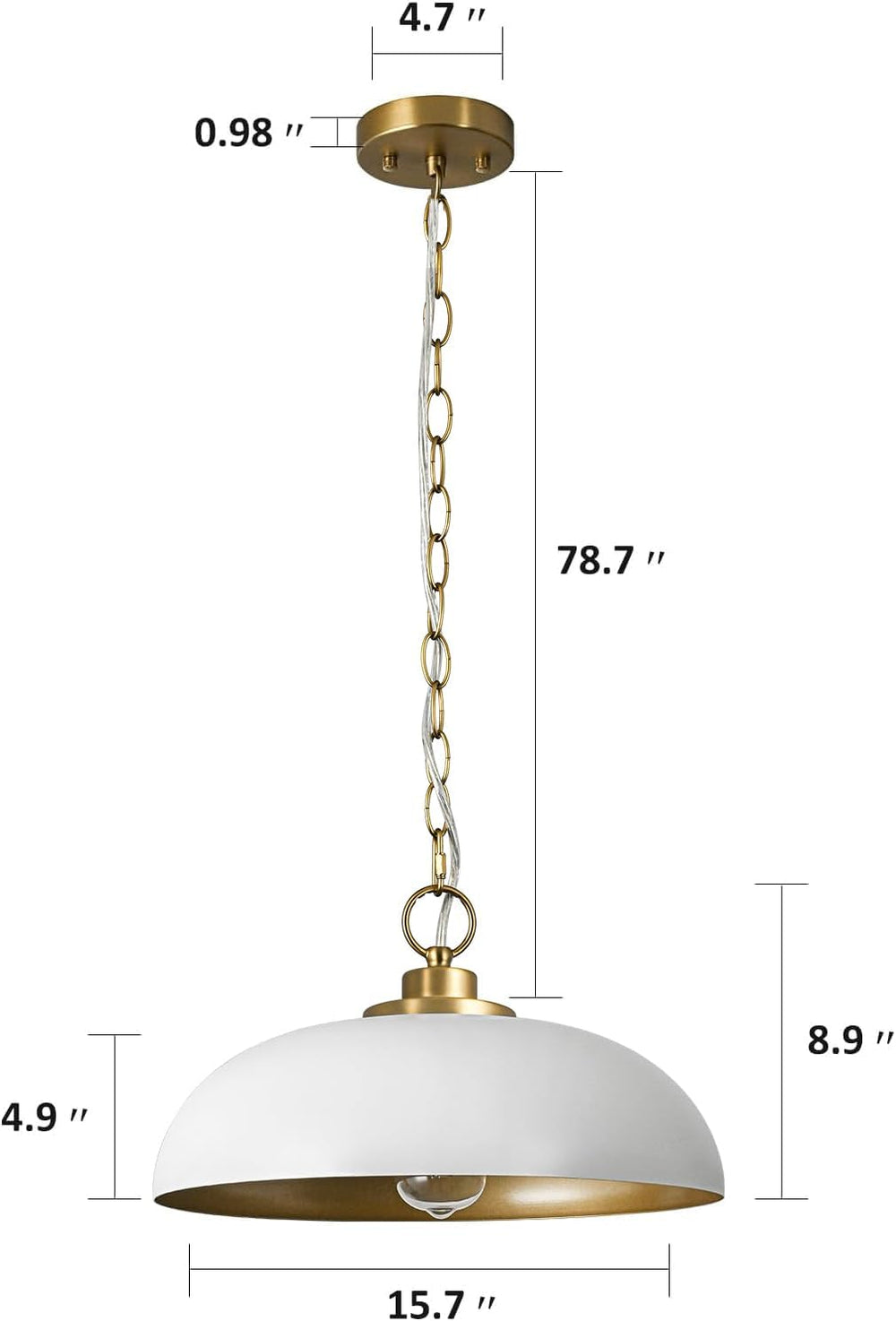 Lingkai 15.7" Pendant Light Fixtures, Farmhouse Pendant Lights Kitchen I...
