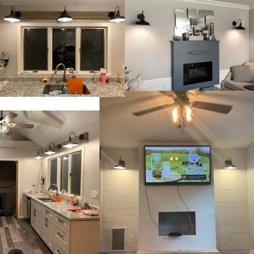 BRIGHTESS Bathroom Light Fixtures,Black Vanity Light, Decor Barn Light,E26 Fa...
