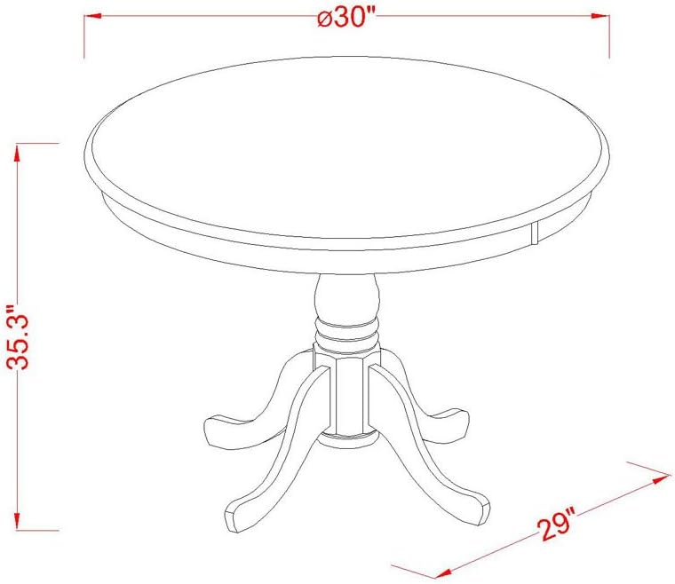 East West Furniture EDT-BLK-TP Eden Counter Height Table - a Round Dining Tab...