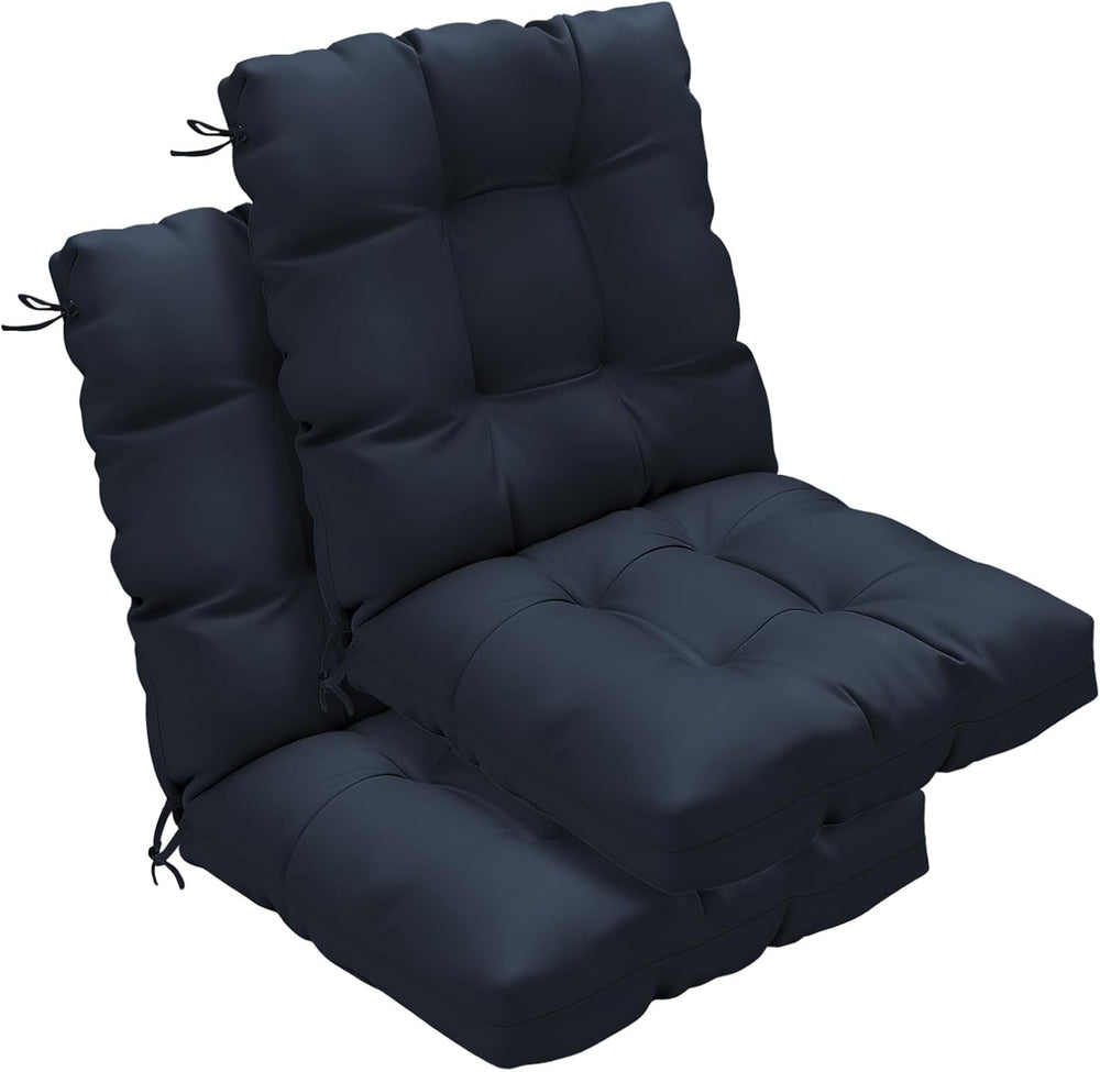 Outdoor Chair Cushions 42x21x4 Inch Set of 2, Dark Blue