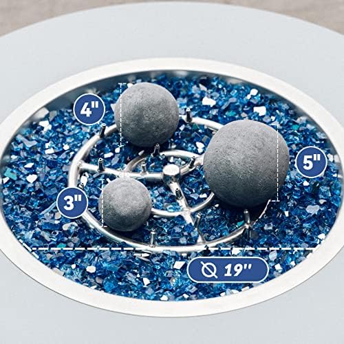 Skyflame Fireplace Balls for Gas Fireplace, 5 Inch, Gray