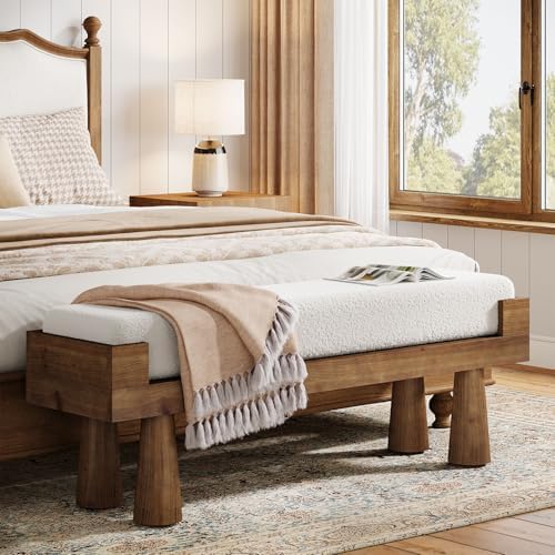 Tribesigns Upholstered Entryway Bench, Shoe Bench End of Bed for Bedroom