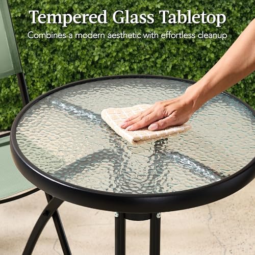 Best Choice Products 3-Piece Patio Bistro Dining Furniture Set w/Textured Gla...