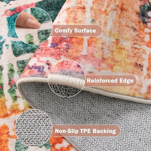Beeiva Abstract Living Room Carpet 6x9, Modern Washable Non Slip Area Rug, Ul...